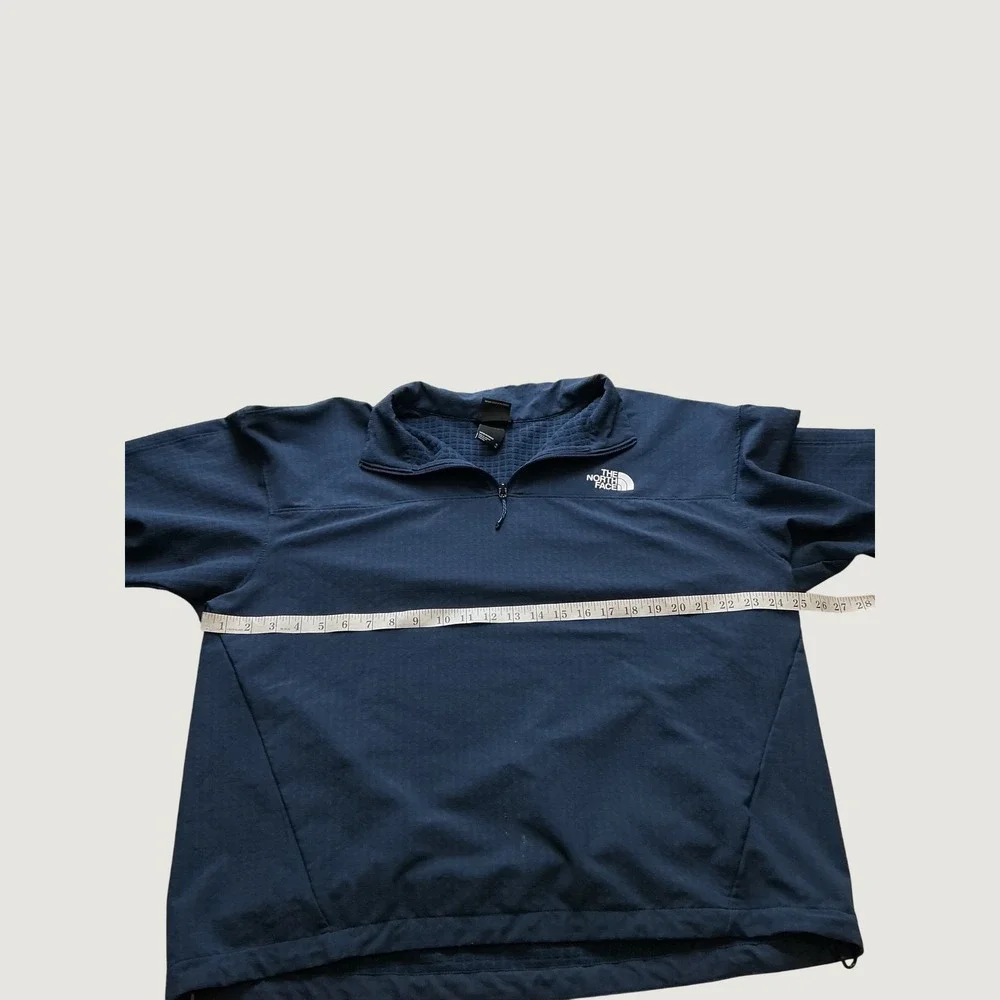 The North Face Mens FlashDry Quarter Zip Waffle Grid Pullover Navy Blue XL